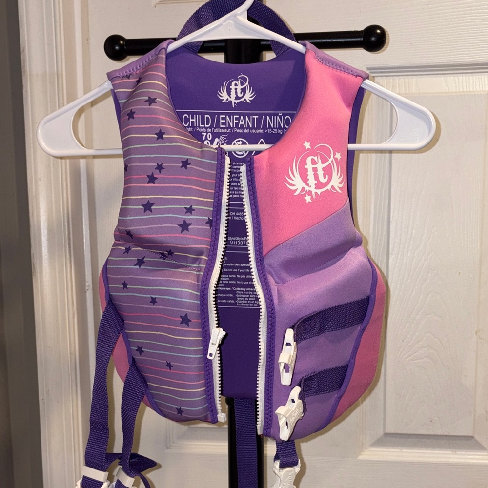 Pink and Purple Child Life Vest 33-55lbs